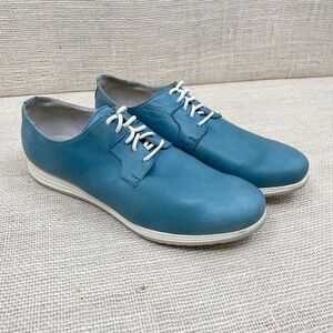 Aston Martin Wing Logo Leather Lace Up Oxford‎ Shoes Teal Blue Mens Sz 42 US 9.5